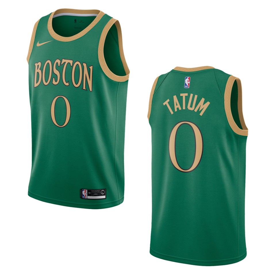 Men's Boston Celtics Jayson Tatum #0 City 2019-20 Kelly Green Swingman Jersey 2401GXCO